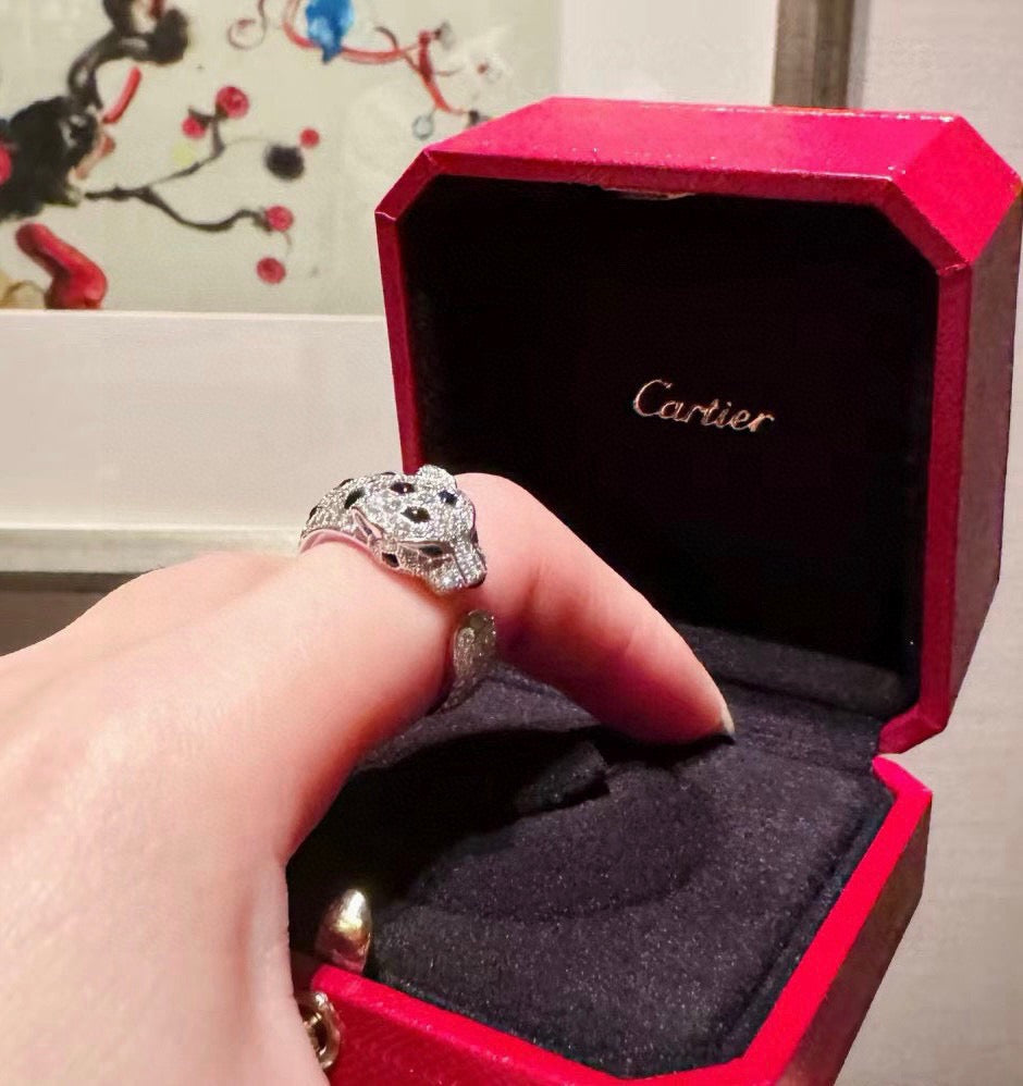 [Blue Tears Jewelry]PANTHERE SPOTTED FULL DIAMOND MEDIUM RING