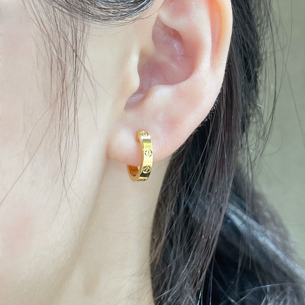 [Blue Tears Jewelry]LOVE EARRINGS 2.65 MM NO DIAMOND SMALL