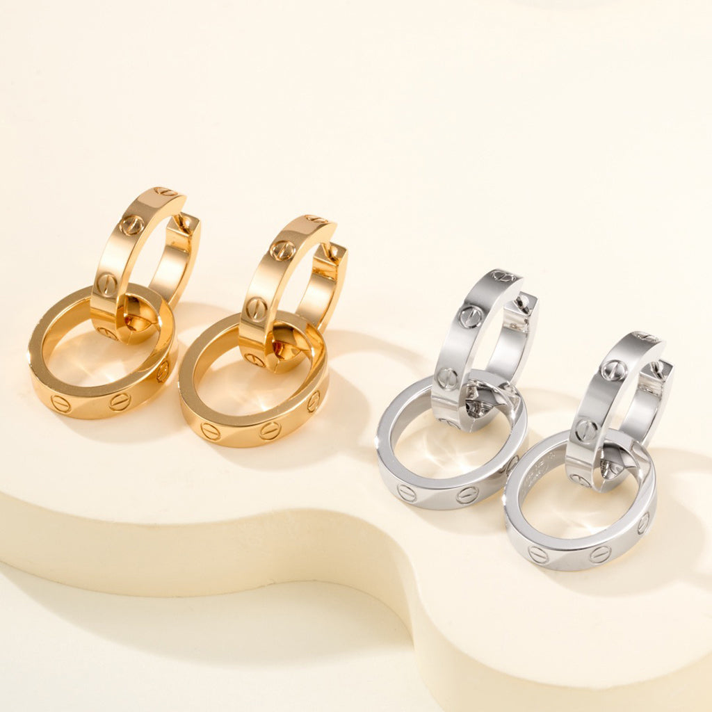 [Blue Tears Jewelry]LOVE 3.3MM DANGLE EARRINGS