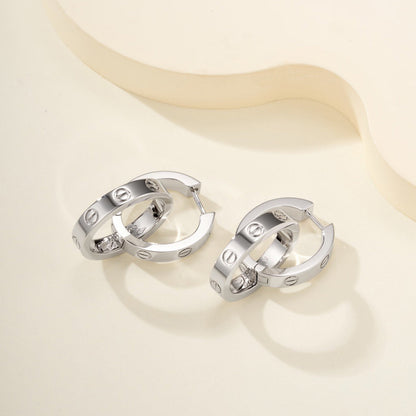 [Blue Tears Jewelry]LOVE 3.3MM DANGLE EARRINGS
