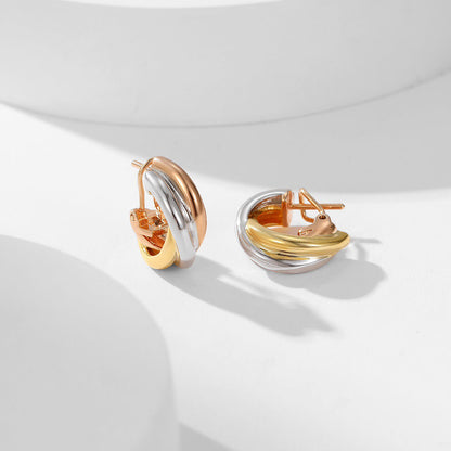 [Blue Tears Jewelry]TRINITY ON DIAMOND CLASSIC EARRINGS