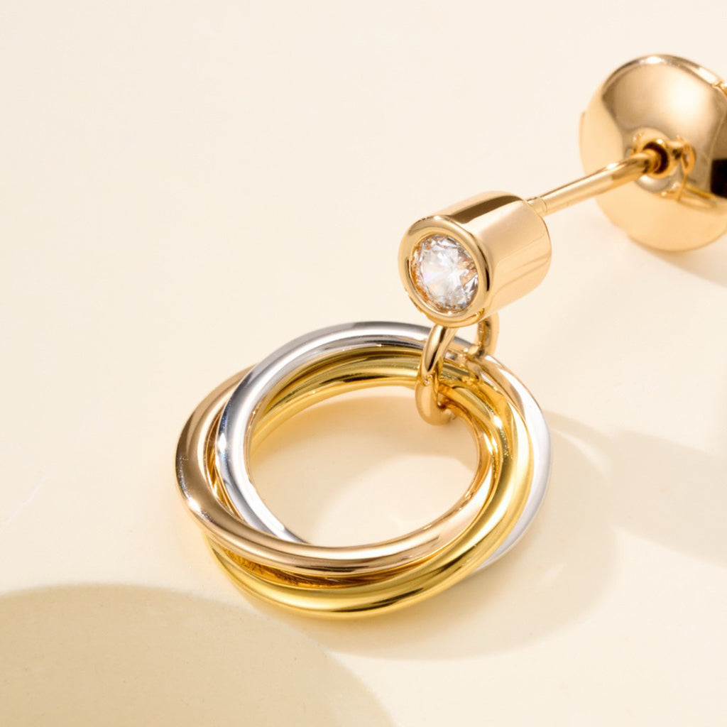 [Blue Tears Jewelry]TRINITY ON DIAMOND  EARRINGS