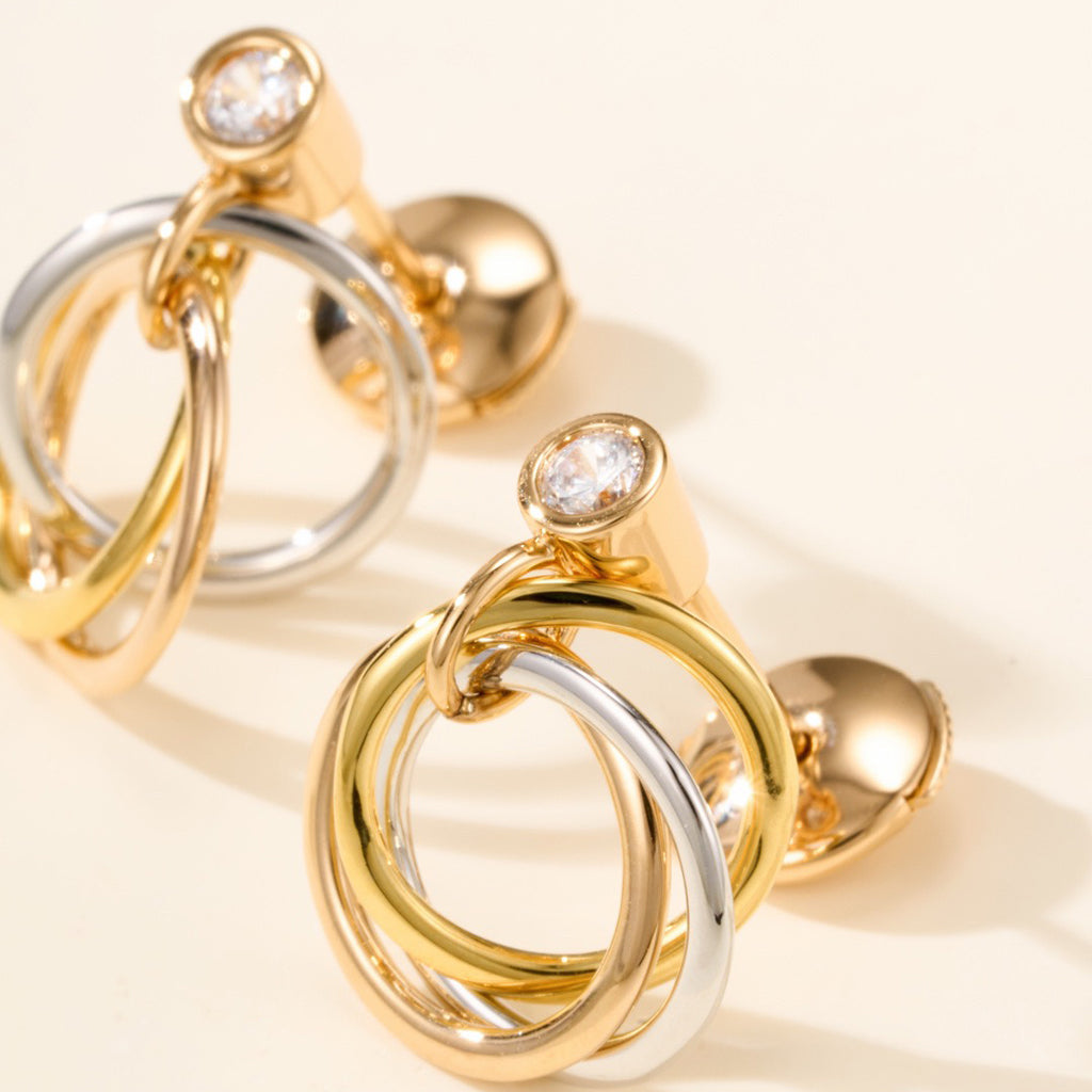 [Blue Tears Jewelry]TRINITY ON DIAMOND  EARRINGS