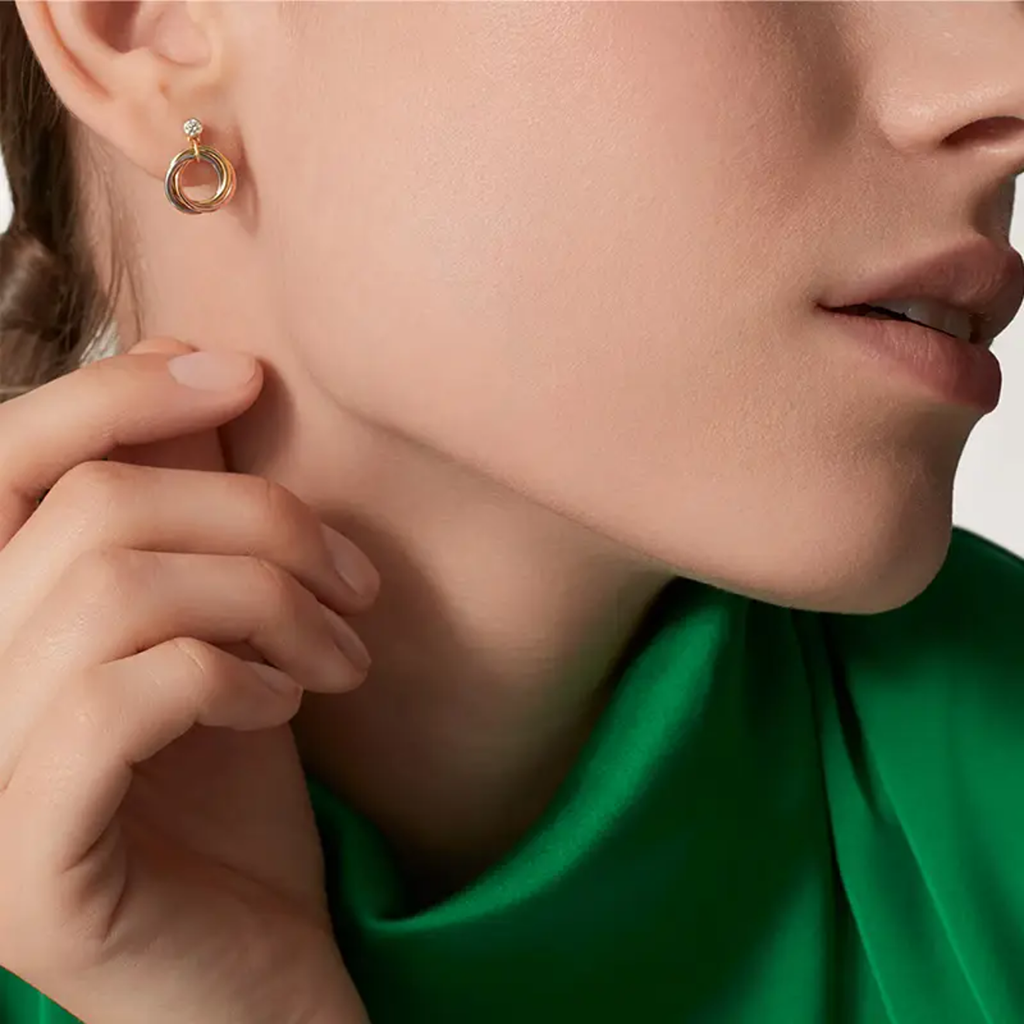 [Blue Tears Jewelry]TRINITY ON DIAMOND  EARRINGS