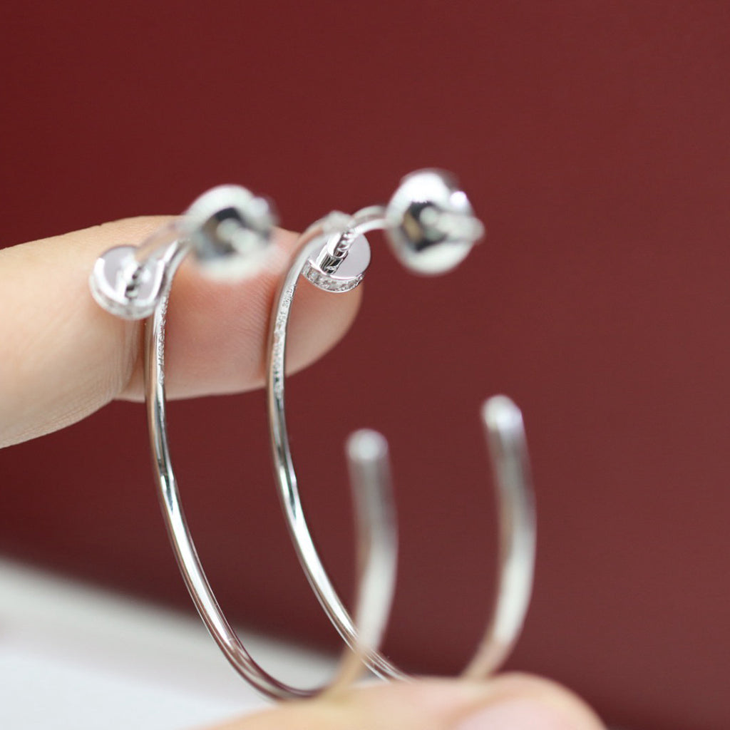 [Blue Tears Jewelry]JUSTE HALF DIAMOND LARGE EARRINGS