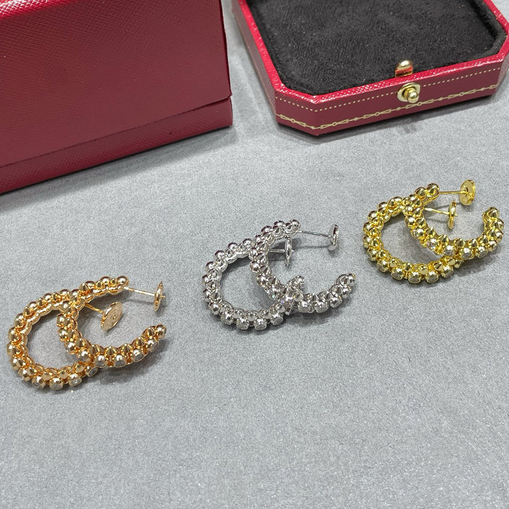 [Blue Tears Jewelry]CLASH FULL DIAMOND MEDIUM EARRINGS