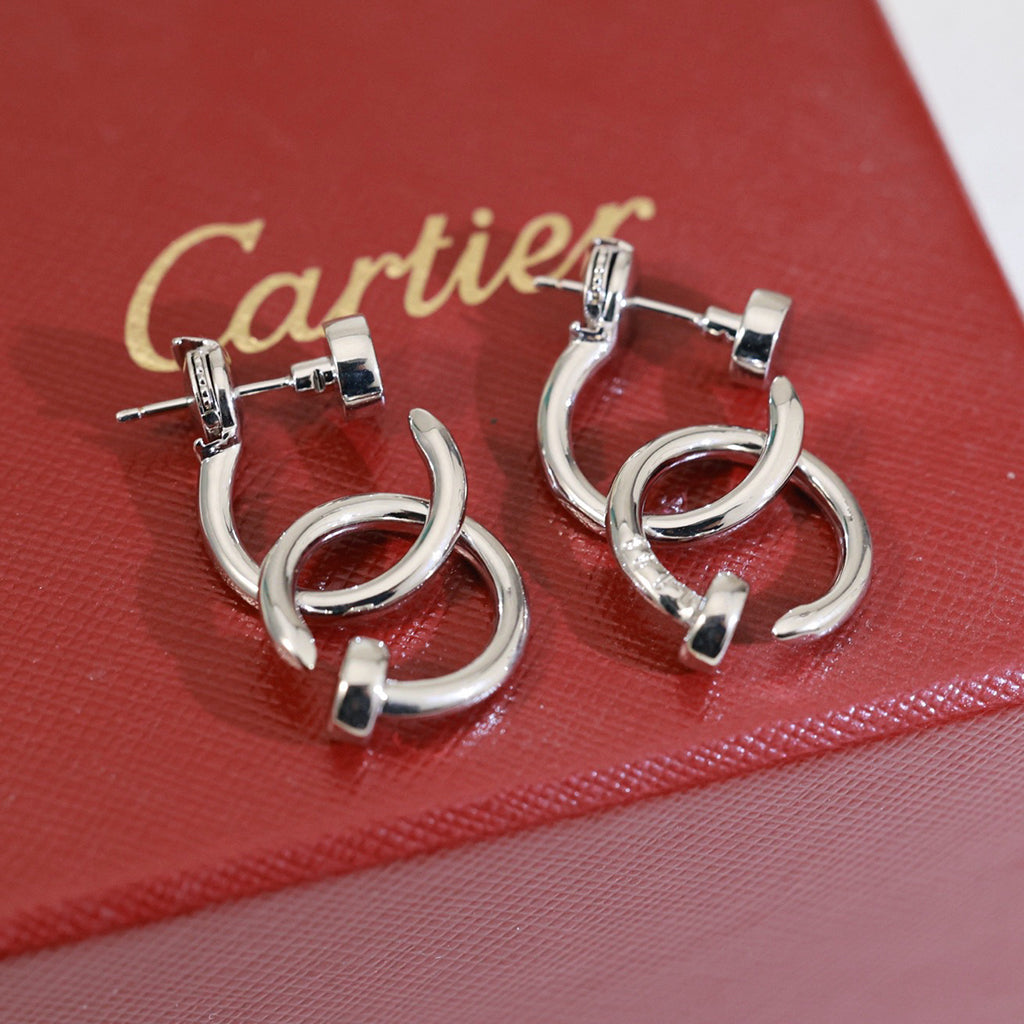 [Blue Tears Jewelry]JUSTE NO DIAMOND DOUBLE EARRINGS