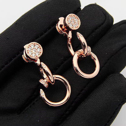 [Blue Tears Jewelry]JUSTE HALF DIAMOND DOUBLE EARRINGS