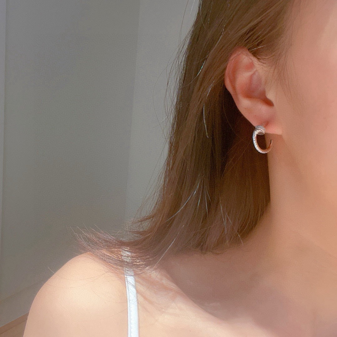 [Blue Tears Jewelry]JUSTE FULL DIAMOND DOUBLE EARRINGS