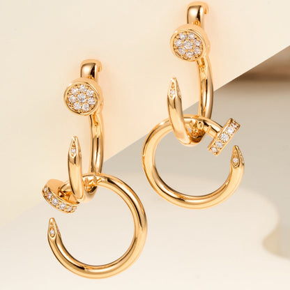 [Blue Tears Jewelry]JUSTE HALF DIAMOND DOUBLE EARRINGS