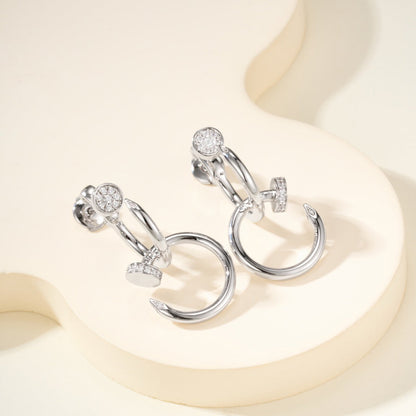 [Blue Tears Jewelry]JUSTE HALF DIAMOND DOUBLE EARRINGS
