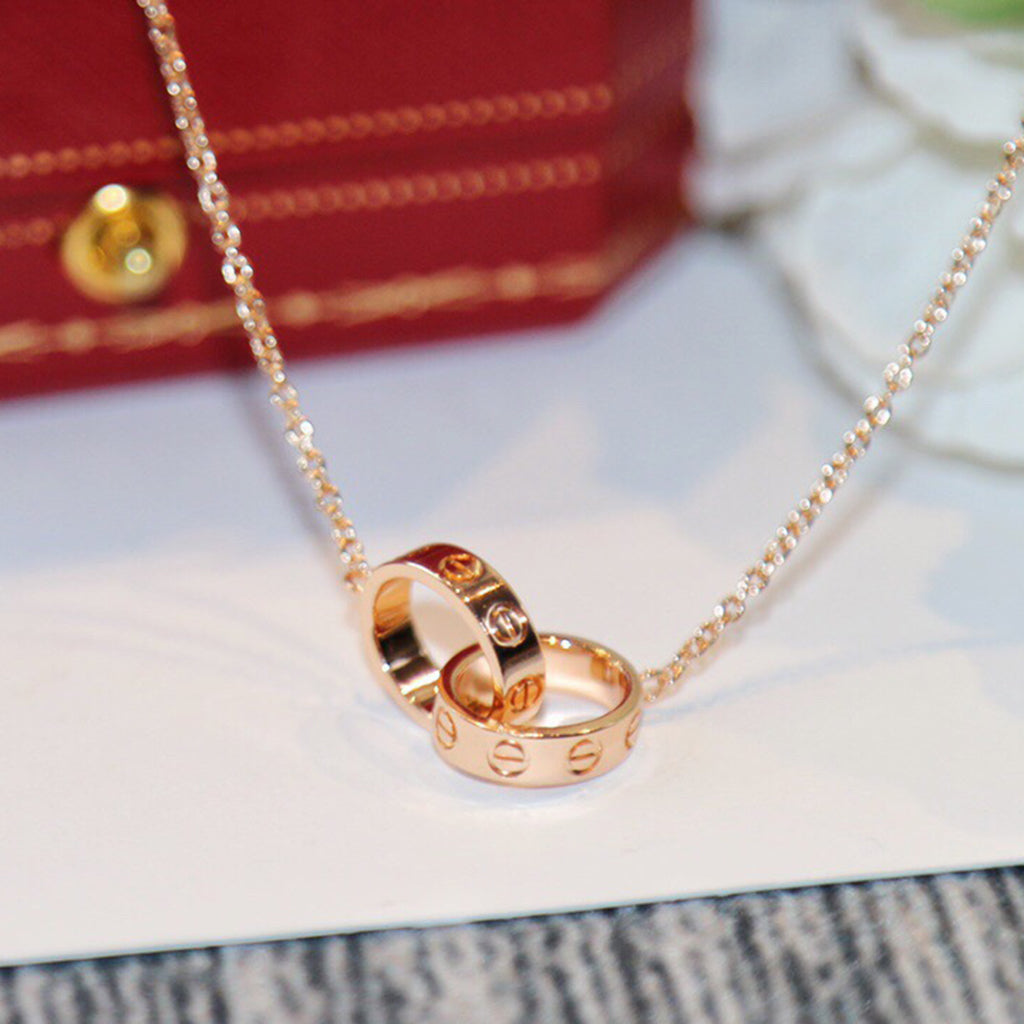 [Blue Tears Jewelry]LOVE DOUBLE RING NECKLACE