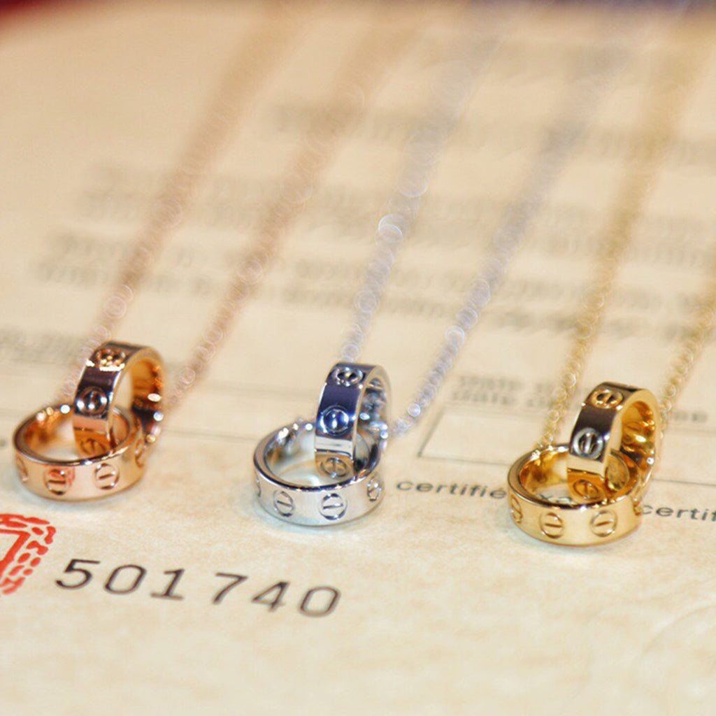 [Blue Tears Jewelry]LOVE DOUBLE RING NECKLACE