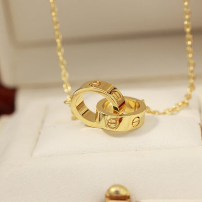 [Blue Tears Jewelry]LOVE DOUBLE RING NECKLACE