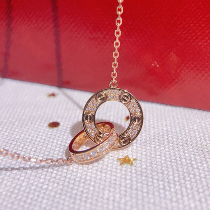 [Blue Tears Jewelry]LOVE  FULL DIAMOND PENDANT NECKLACE