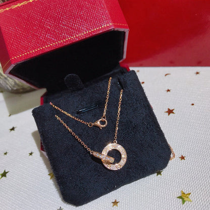 [Blue Tears Jewelry]LOVE  FULL DIAMOND PENDANT NECKLACE