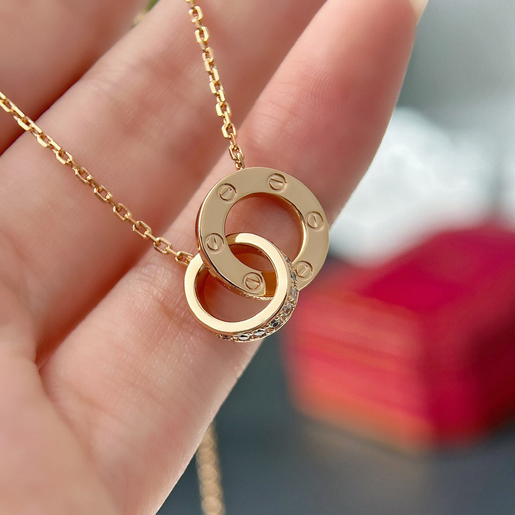 [Blue Tears Jewelry]LOVE  FULL DIAMOND PENDANT NECKLACE