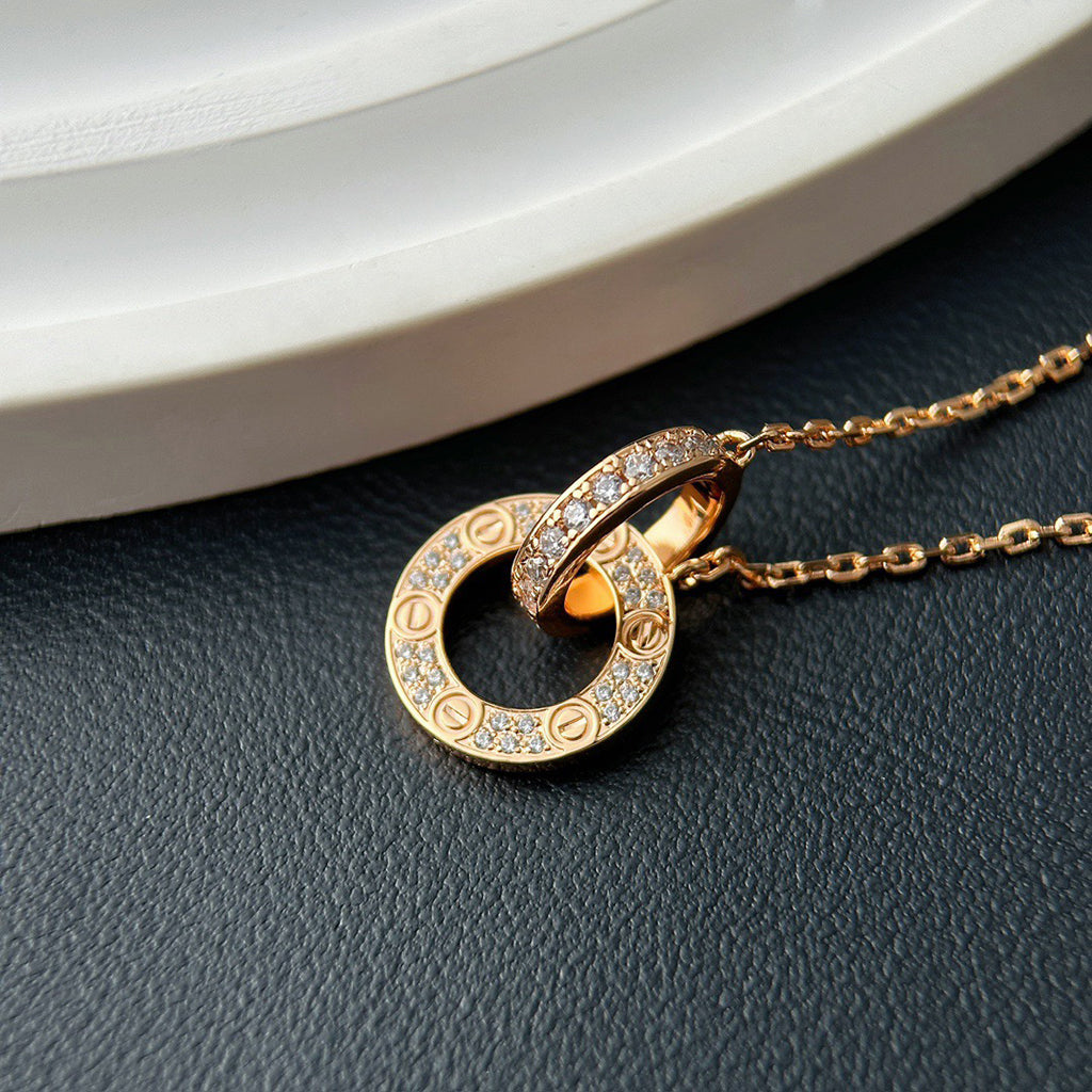 [Blue Tears Jewelry]LOVE  FULL DIAMOND PENDANT NECKLACE