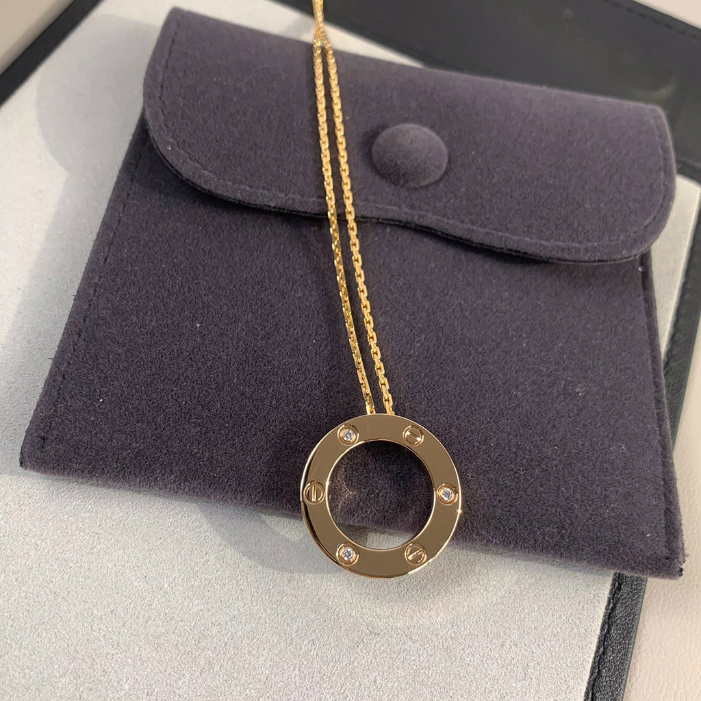 [Blue Tears Jewelry]LOVE NECKLACE 16MM 3 DIAMONDS