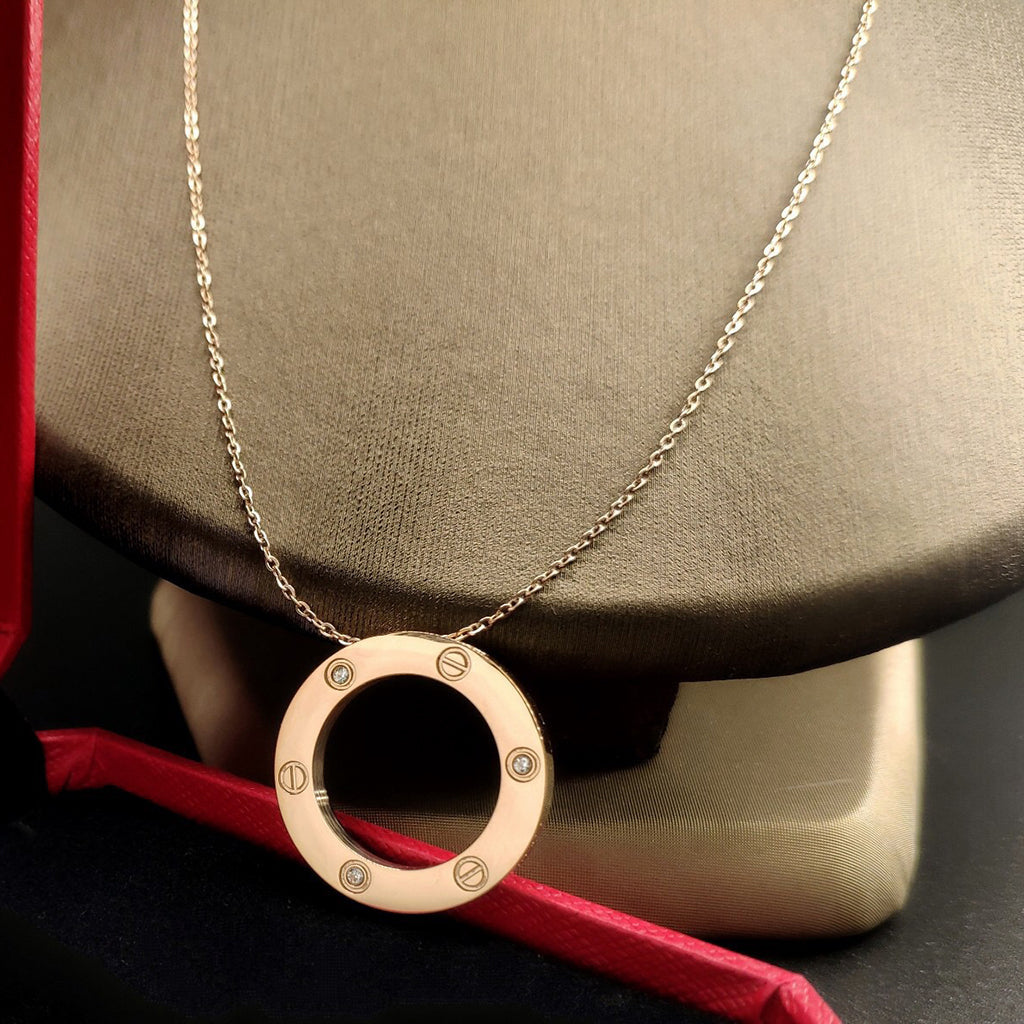 [Blue Tears Jewelry]LOVE NECKLACE 16MM 3 DIAMONDS