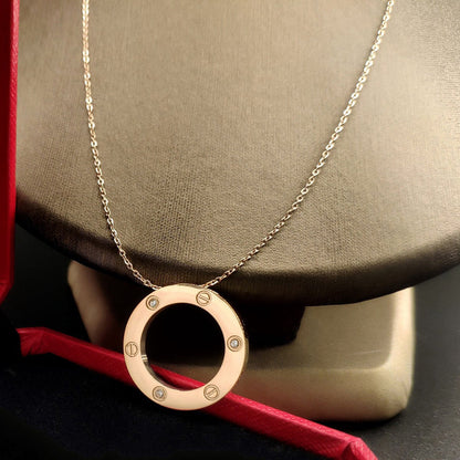 [Blue Tears Jewelry]LOVE NECKLACE 16MM 3 DIAMONDS