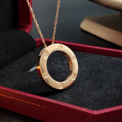[Blue Tears Jewelry]LOVE NECKLACE 16MM 3 DIAMONDS