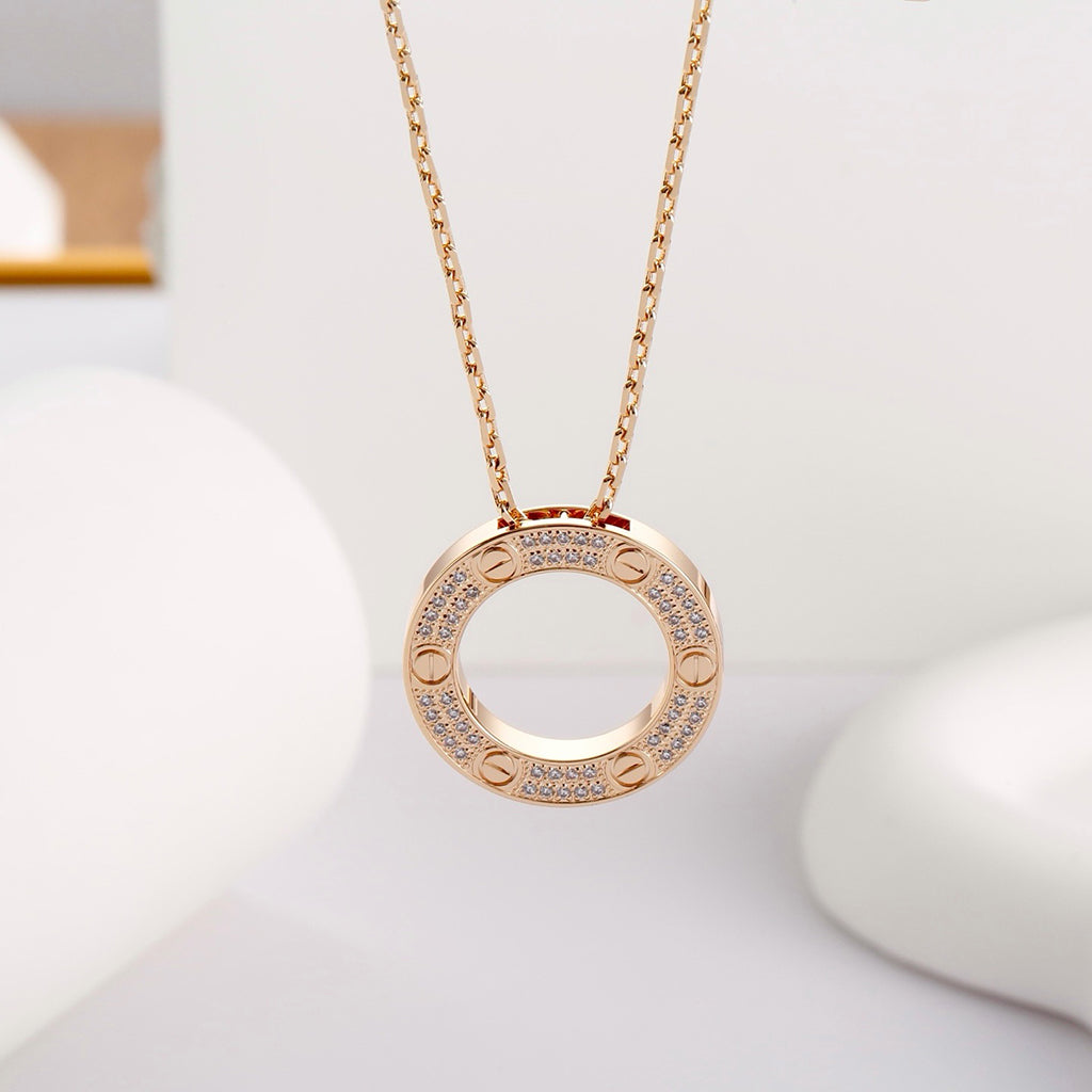 [Blue Tears Jewelry]LOVE NECKLACE 16MM  FULL DIAMOND