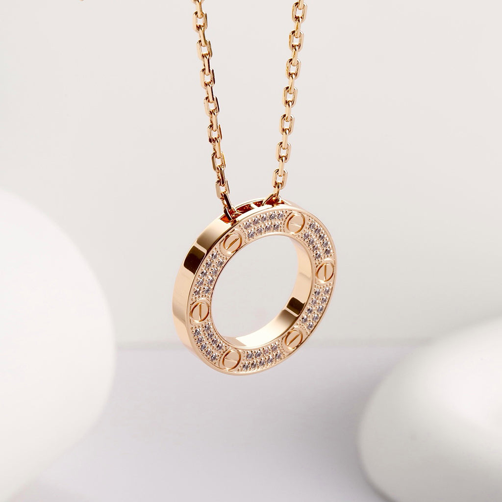 [Blue Tears Jewelry]LOVE NECKLACE 16MM  FULL DIAMOND