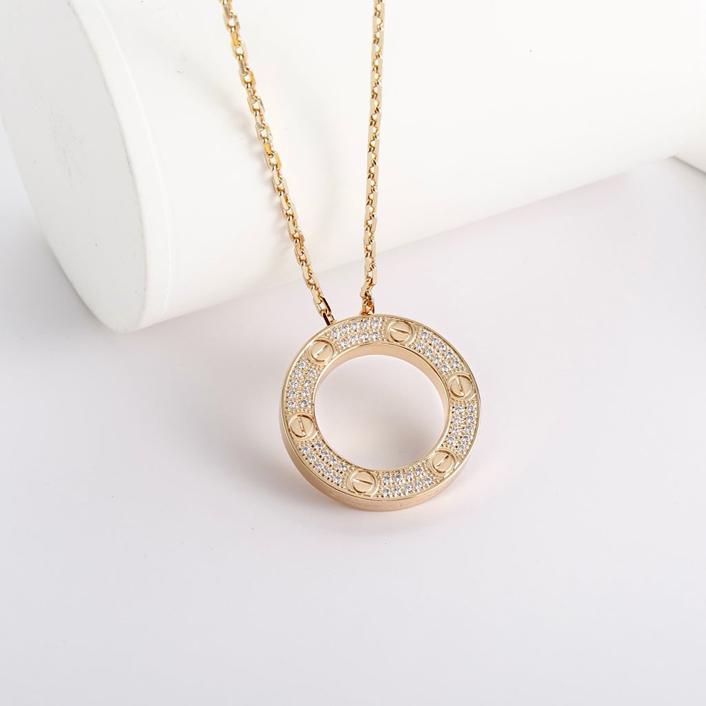 [Blue Tears Jewelry]LOVE NECKLACE 16MM  FULL DIAMOND