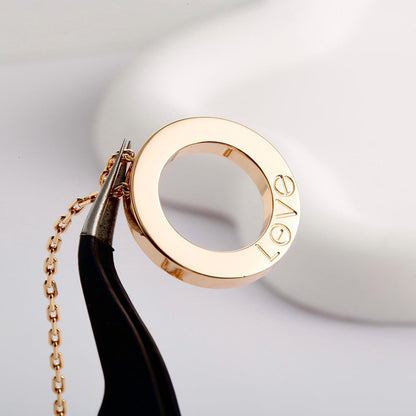 [Blue Tears Jewelry]LOVE NECKLACE 16MM  FULL DIAMOND