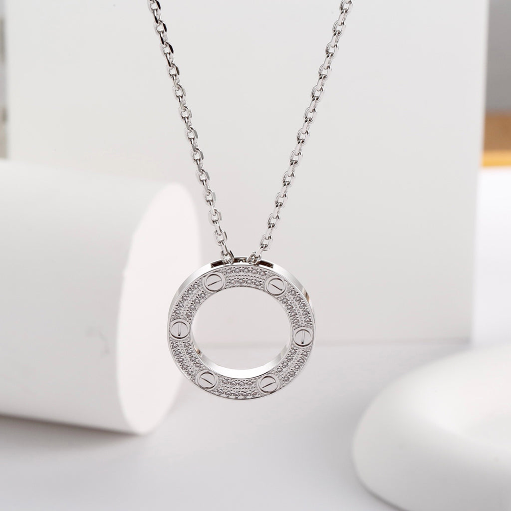 [Blue Tears Jewelry]LOVE NECKLACE 16MM  FULL DIAMOND