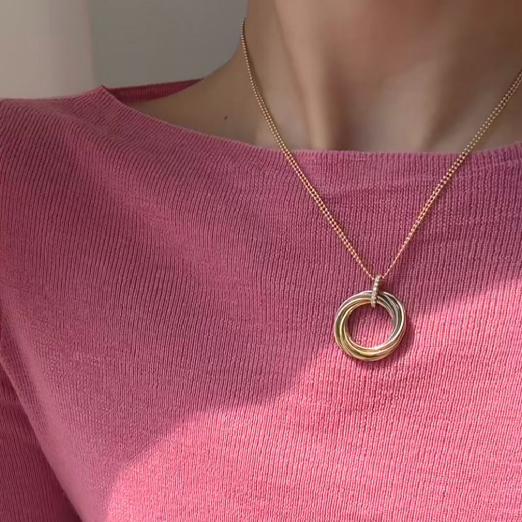 [Blue Tears Jewelry]TRINITY MEDIUM  DIAMONDS NECKLACE
