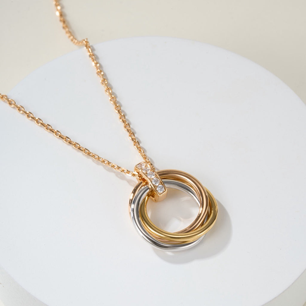 [Blue Tears Jewelry]TRINITY MEDIUM  DIAMONDS NECKLACE