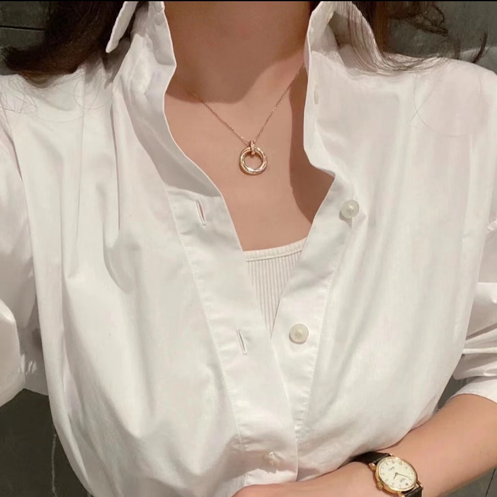 [Blue Tears Jewelry]TRINITY MEDIUM  DIAMONDS NECKLACE
