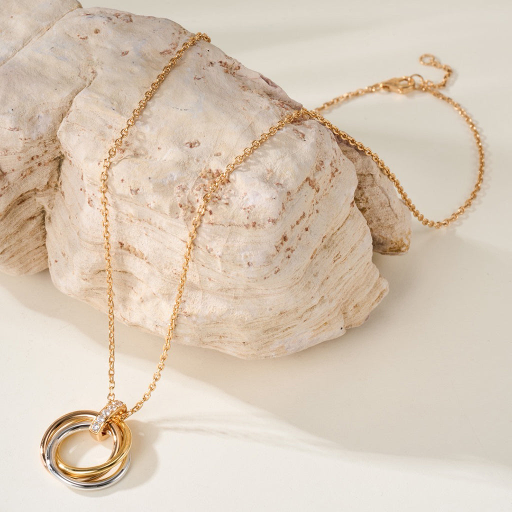 [Blue Tears Jewelry]TRINITY MEDIUM  DIAMONDS NECKLACE