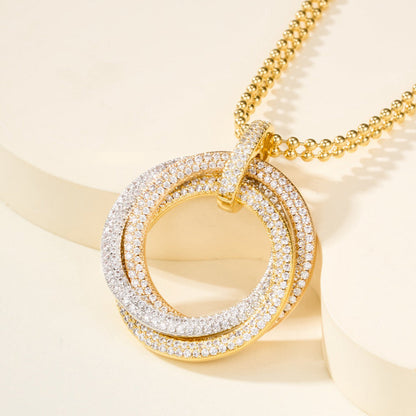 [Blue Tears Jewelry]TRINITY LARGE FULL DIAMOND  NECKLACE