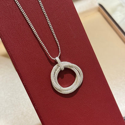 [Blue Tears Jewelry]TRINITY LARGE FULL DIAMOND  NECKLACE