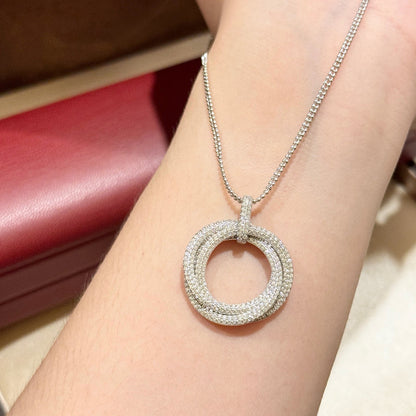 [Blue Tears Jewelry]TRINITY LARGE FULL DIAMOND  NECKLACE