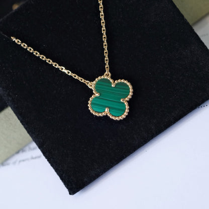 [BLAUE TRÄNEN]CLOVER 15MM MALACHIT EINZELNE BLUMENKETTE