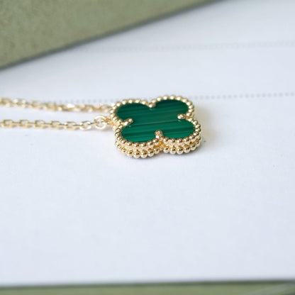 [BLAUE TRÄNEN]CLOVER 15MM MALACHIT EINZELNE BLUMENKETTE