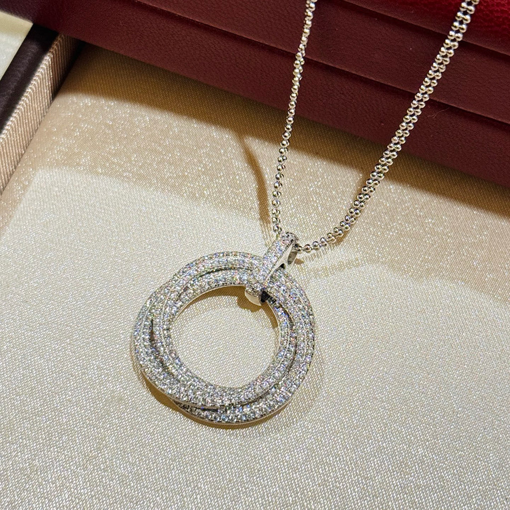 [Blue Tears Jewelry]TRINITY LARGE FULL DIAMOND  NECKLACE