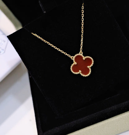 [BLAUE TRÄNEN]CLOVER 15MM KARNEOL EINZELNE BLUMENKETTE