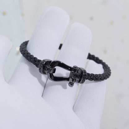 [BLAUE TRÄNEN]FORCE GROSSE SERIE HUFEISEN SCHWARZES SAMURAI-ARMBAND
