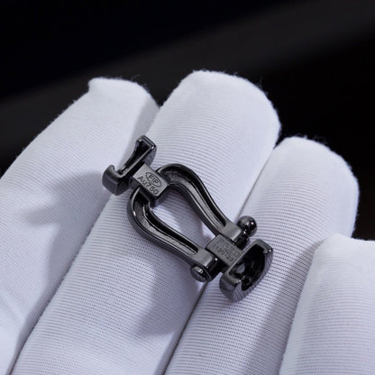 [BLAUE TRÄNEN]FORCE GROSSE SERIE HUFEISEN SCHWARZES SAMURAI-ARMBAND