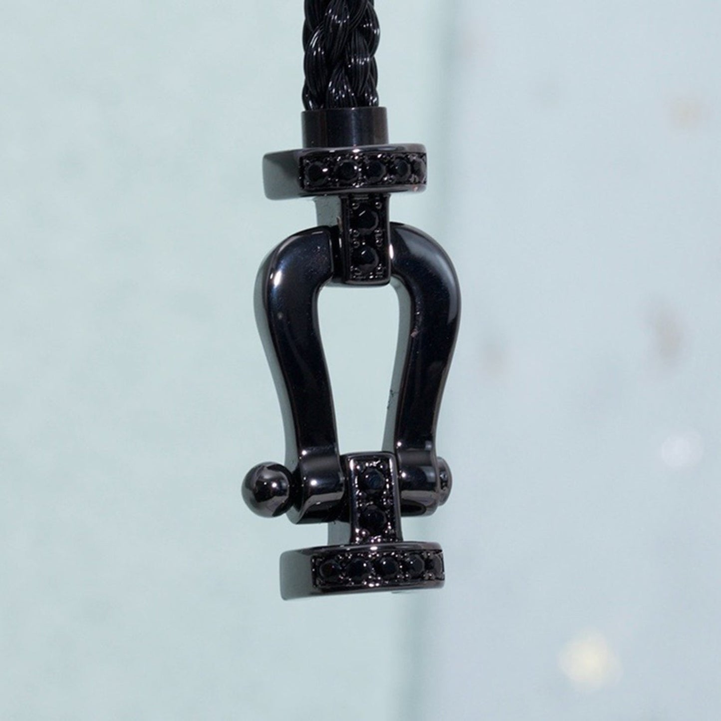 [BLAUE TRÄNEN]FORCE GROSSE SERIE HUFEISEN SCHWARZES SAMURAI-ARMBAND