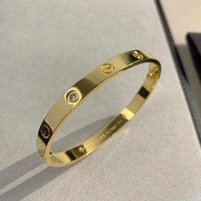 [Blue Tears Jewelry]LOVE BRACELET 6.1MM 4 DIAMONDS