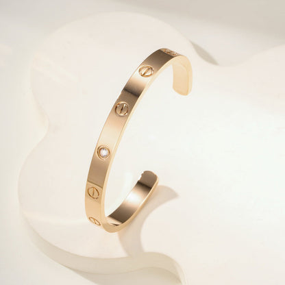 [Blue Tears Jewelry]LOVE BRACELET 6.1MM 1 DIAMOND OPEN CUFF