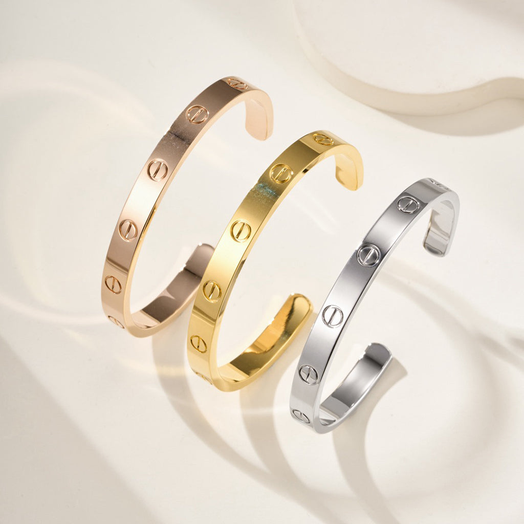 [Blue Tears Jewelry]LOVE BRACELET 6.1MM OPEN CUFF