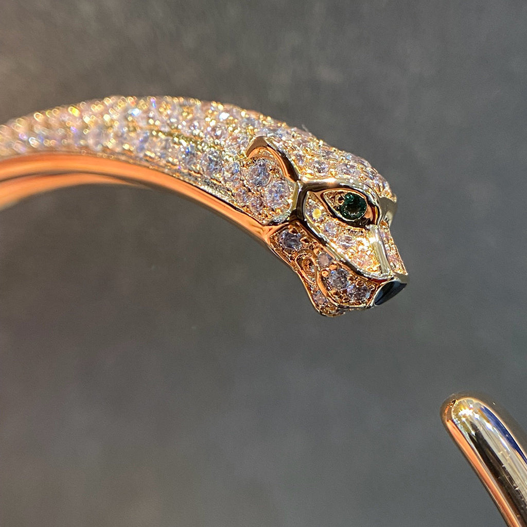 [Blue Tears Jewelry]PANTHERE HALF DIAMOND OPEN BRACELET