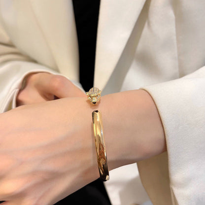 [Blue Tears Jewelry]PANTHERE HALF DIAMOND OPEN BRACELET